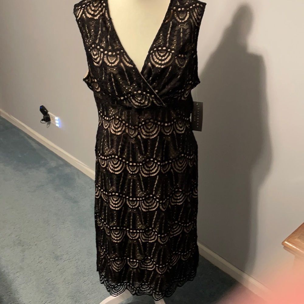 Sharagano sleeveless lined zip back